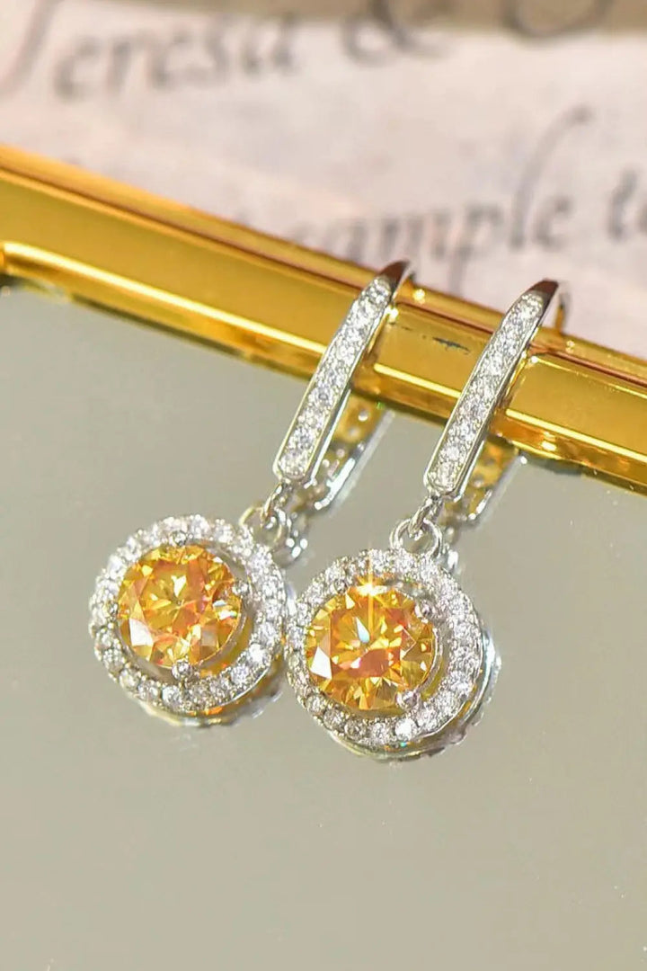 Platinum-Plated 2 Carat Moissanite Drop Earrings LOVCIA