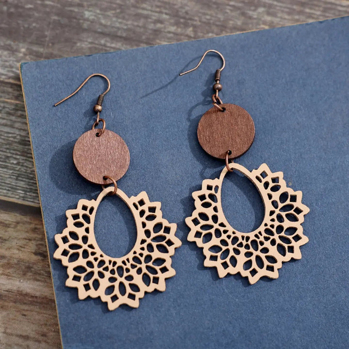 Geometric Cutout Dangle Earrings LOVCIA