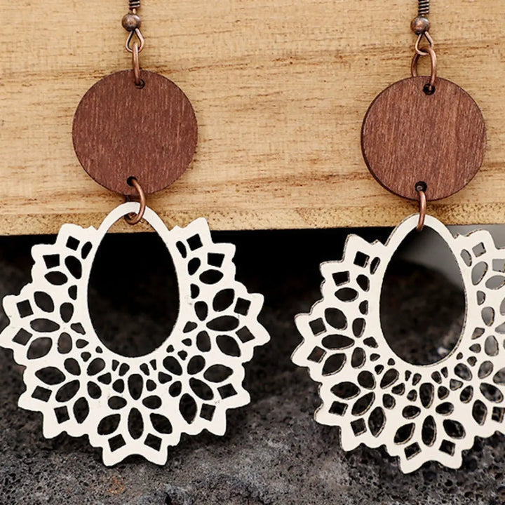 Geometric Cutout Dangle Earrings LOVCIA