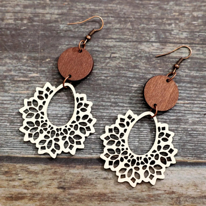 Geometric Cutout Dangle Earrings LOVCIA