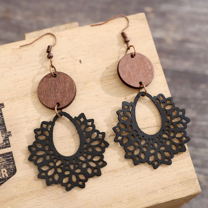 Geometric Cutout Dangle Earrings LOVCIA