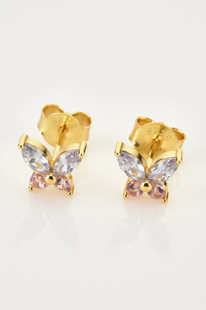 Inlaid Zircon Butterfly-Shaped Stud Earrings LOVCIA