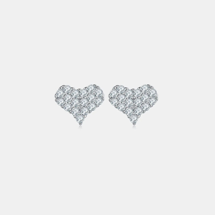 Moissanite 925 Sterling Silver Heart Stud Earrings LOVCIA