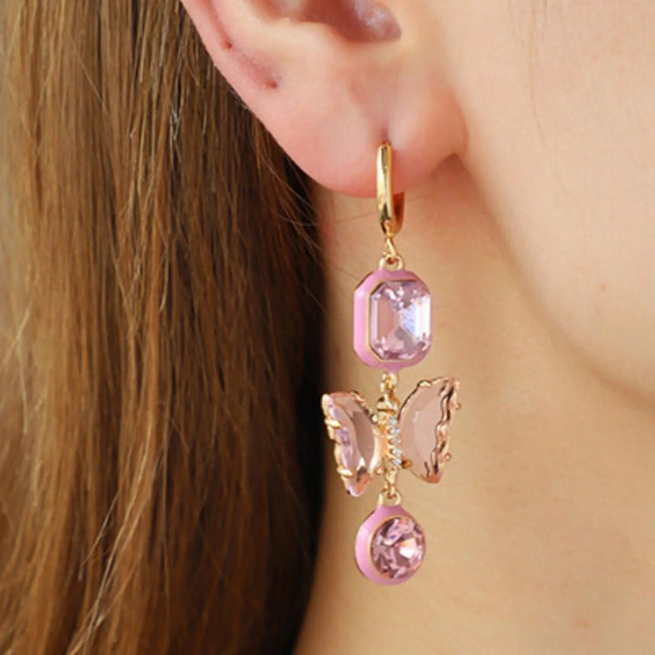 3-Piece Heart, Butterfly Shape Earrings LOVCIA