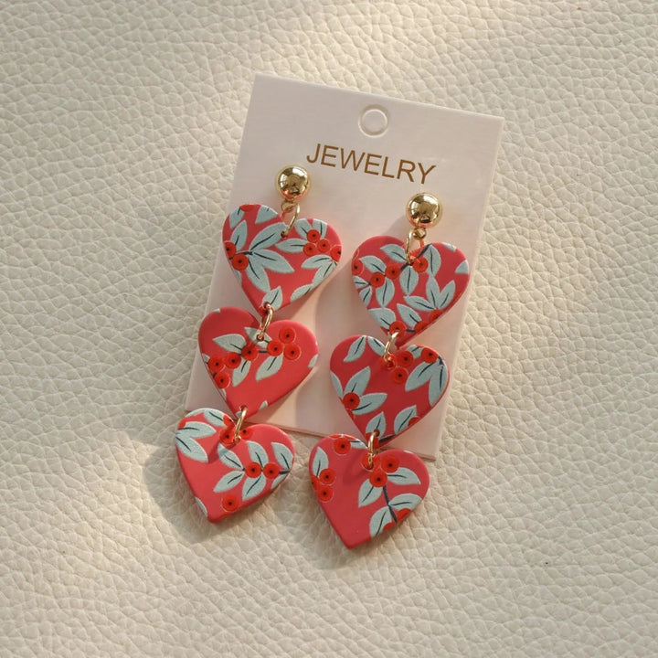 LOVCIA Acrylic Heart Stainless Steel Dangle Earrings