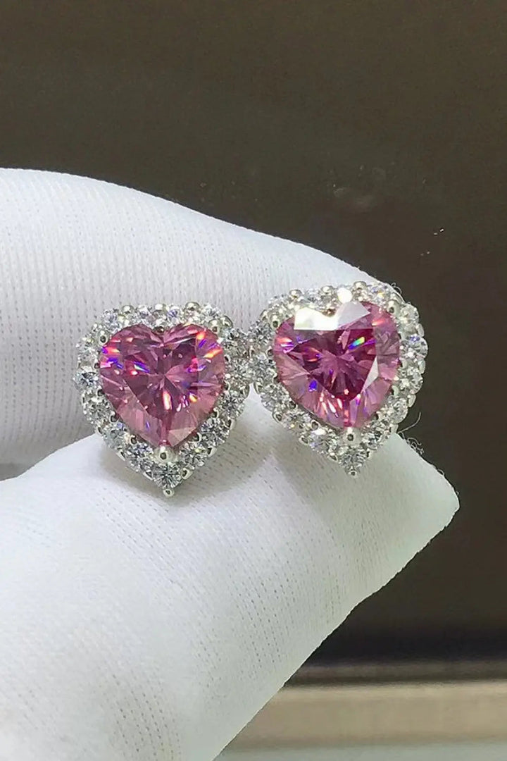 2 Carat Moissanite Heart-Shaped Earrings LOVCIA