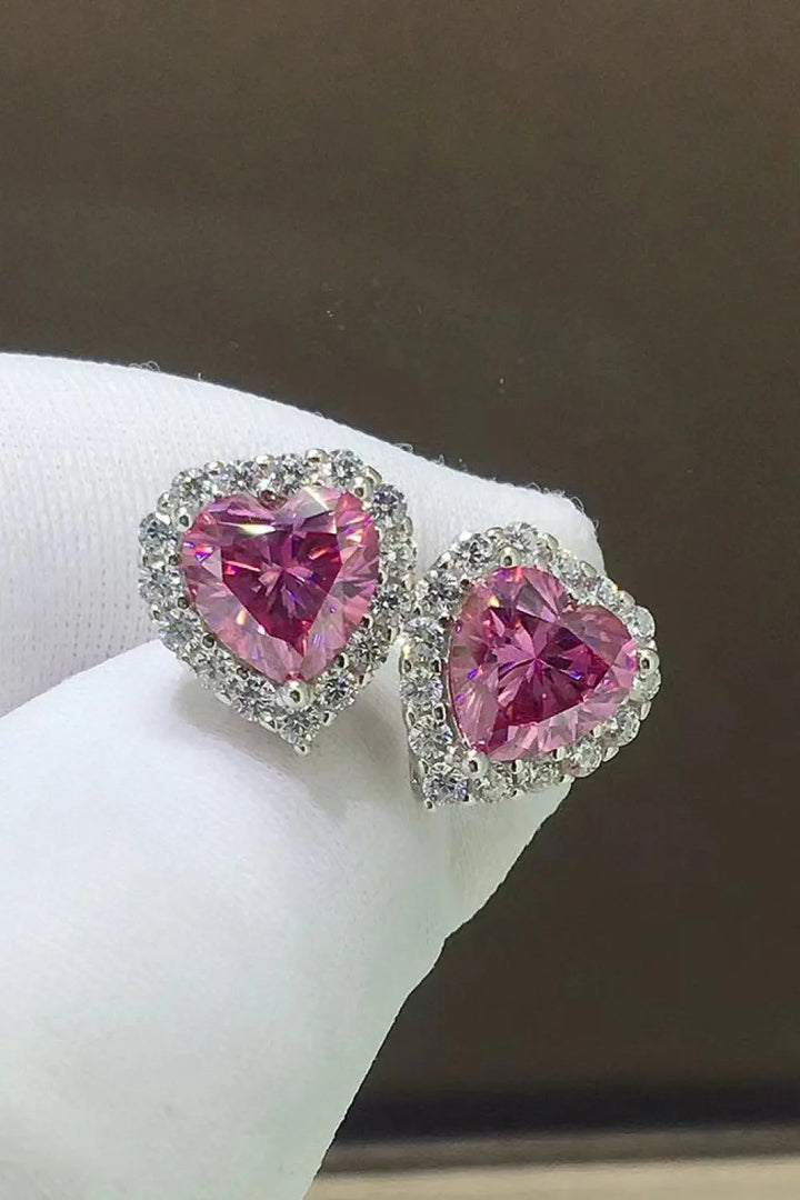 2 Carat Moissanite Heart-Shaped Earrings LOVCIA