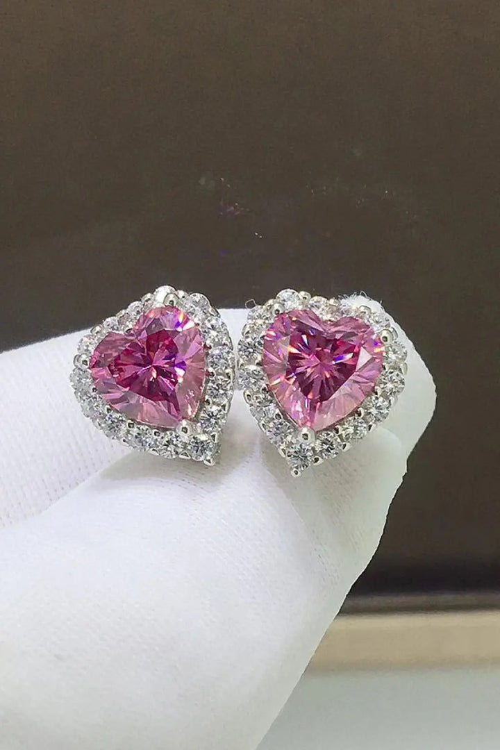 2 Carat Moissanite Heart-Shaped Earrings LOVCIA