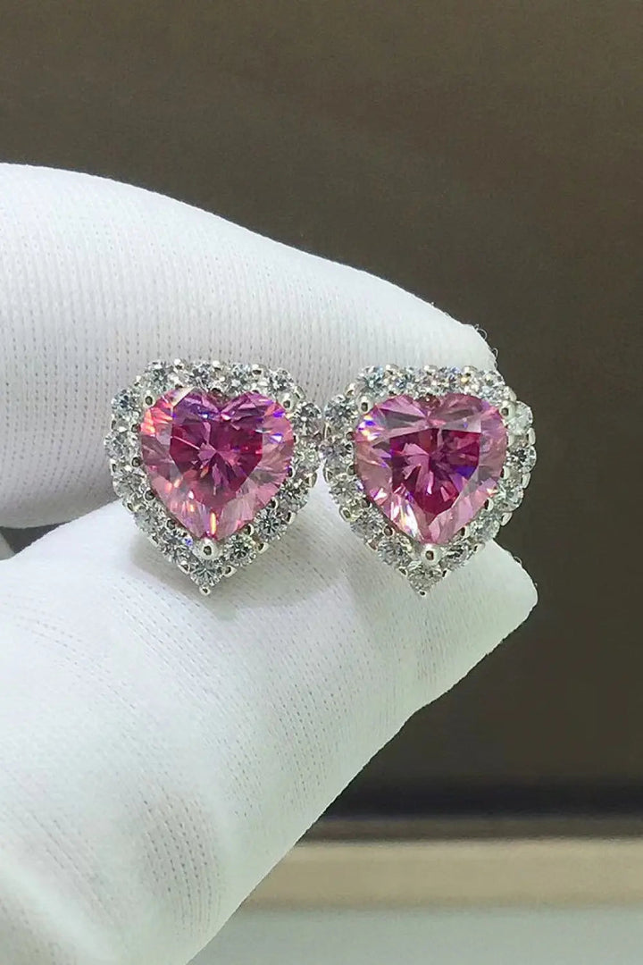 2 Carat Moissanite Heart-Shaped Earrings LOVCIA