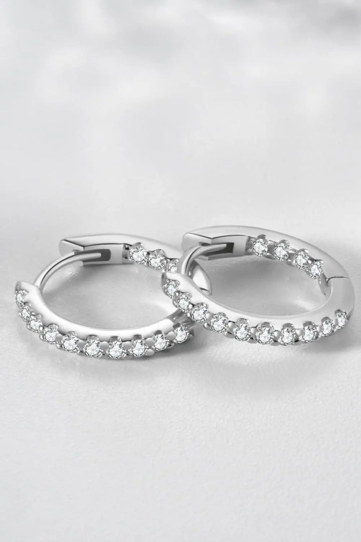 Inlaid Zircon 925 Sterling Silver Huggie Earrings LOVCIA