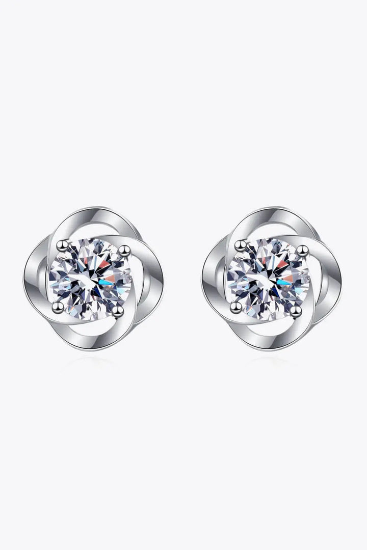 It's Your Day Moissanite Rhodium-Plated Stud Earrings LOVCIA