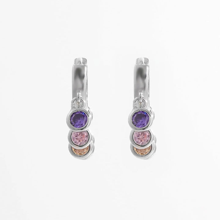 Zircon 925 Sterling Silver Huggie Earrings LOVCIA