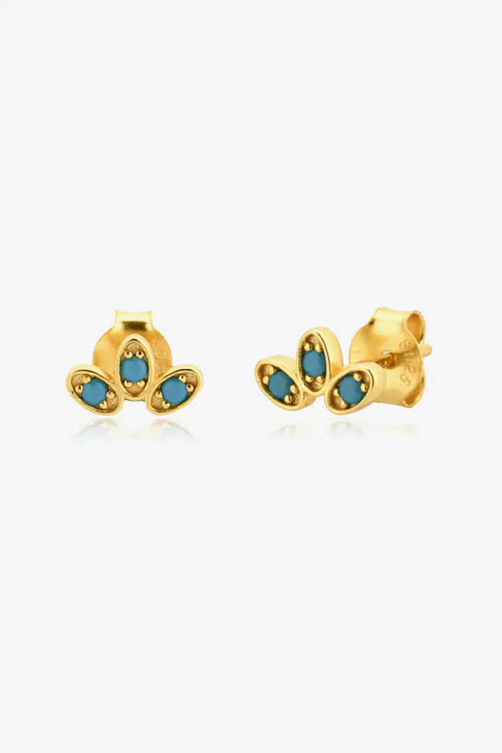 Inlaid 925 Sterling Silver Stud Earrings LOVCIA