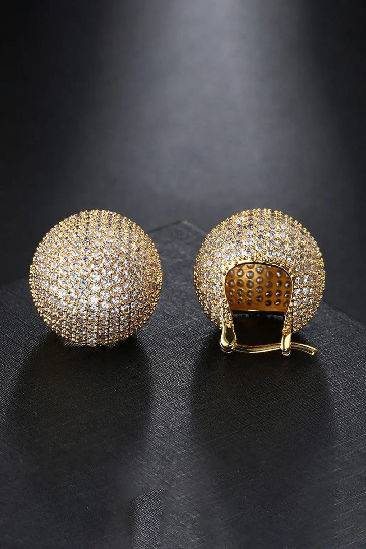 Inlaid Cubic Zirconia Brass Earrings LOVCIA