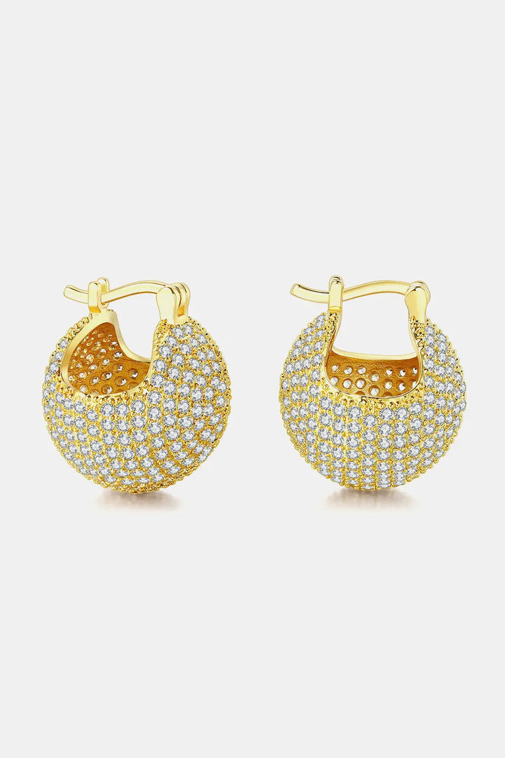 Inlaid Cubic Zirconia Brass Earrings LOVCIA