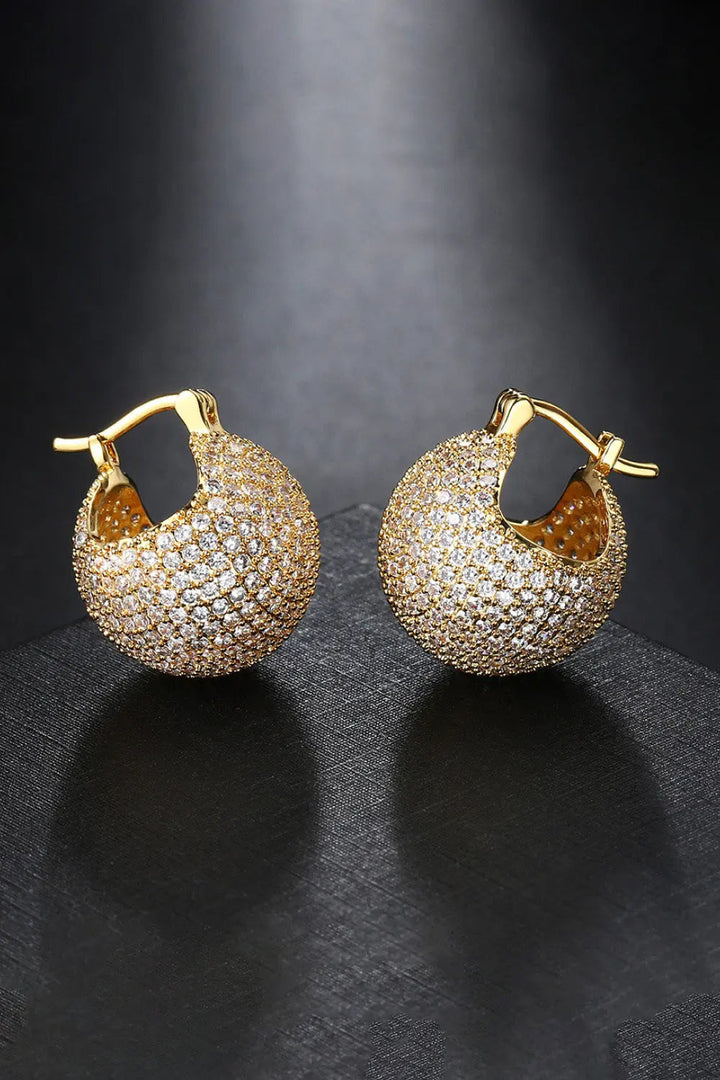 Inlaid Cubic Zirconia Brass Earrings LOVCIA