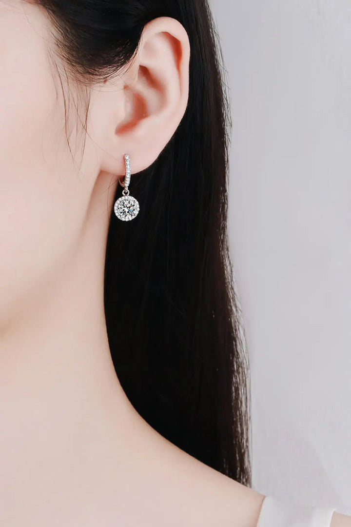 Moissanite Round-Shaped Drop Earrings LOVCIA