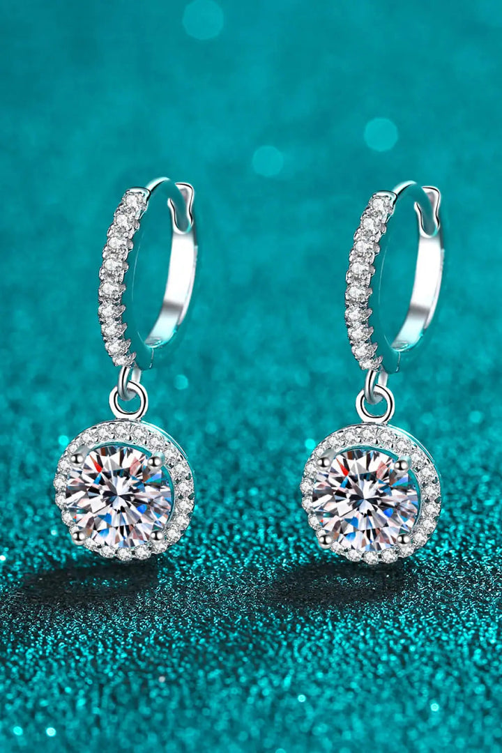 Moissanite Round-Shaped Drop Earrings LOVCIA