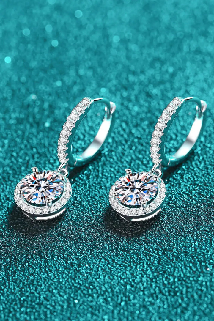 Moissanite Round-Shaped Drop Earrings LOVCIA