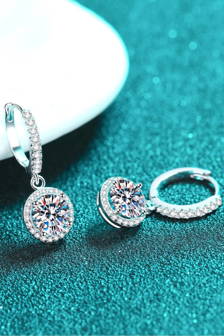 Moissanite Round-Shaped Drop Earrings LOVCIA