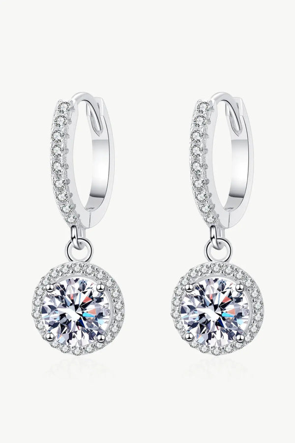 Moissanite Round-Shaped Drop Earrings LOVCIA