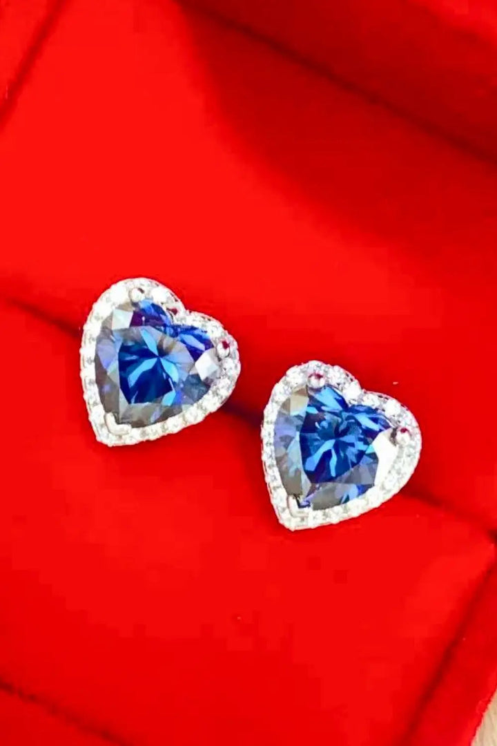 4 Carat Moissanite Heart-Shaped Stud Earrings LOVCIA