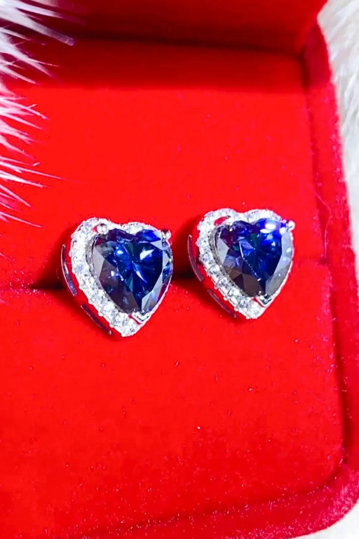 4 Carat Moissanite Heart-Shaped Stud Earrings LOVCIA