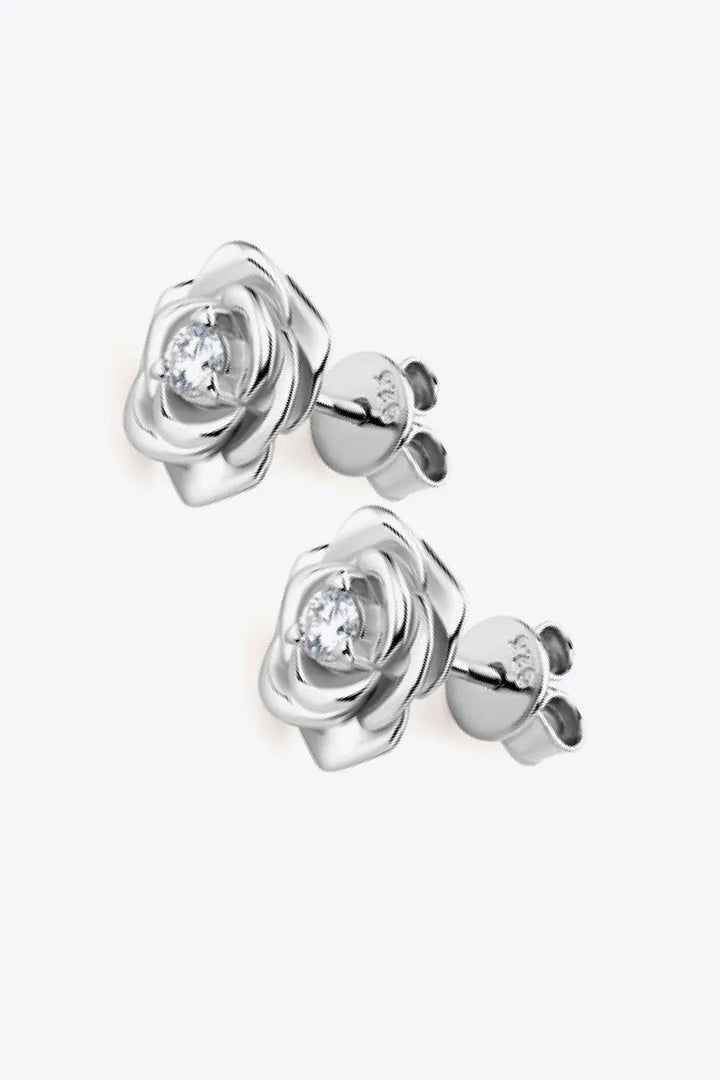 Adored Moissanite Flower 925 Sterling Silver Earrings LOVCIA