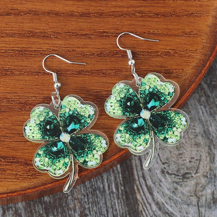 Lucky Clover Acrylic Dangle Earrings LOVCIA