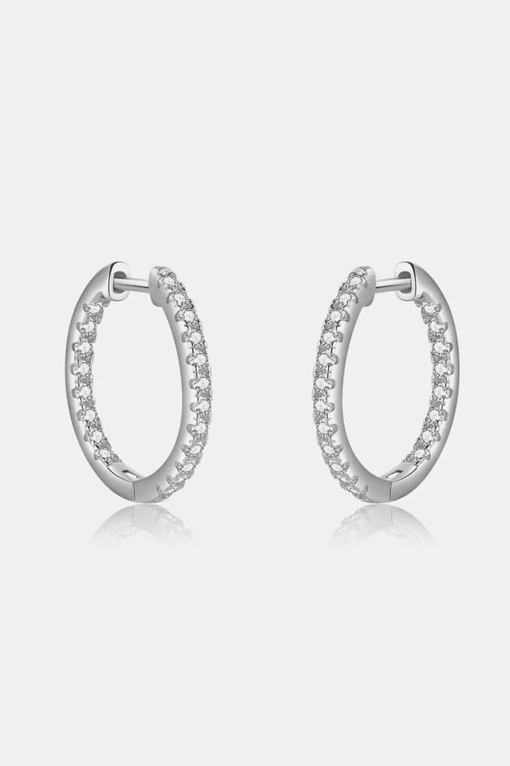 Inlaid Zircon 925 Sterling Silver Huggie Earrings LOVCIA