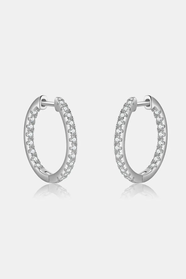 Inlaid Zircon 925 Sterling Silver Huggie Earrings LOVCIA