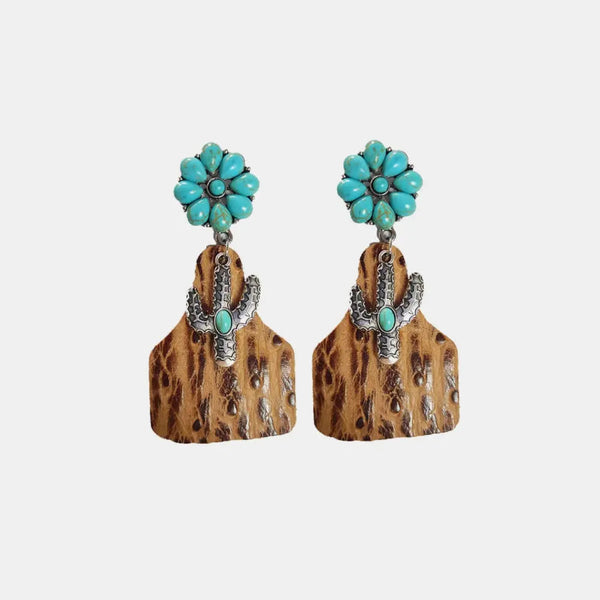 LOVCIA Turquoise Cactus Dangle Earrings