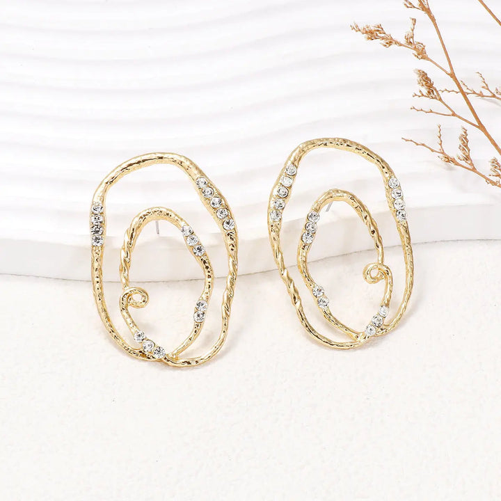 Alloy & Rhinestone Geometric Earrings LOVCIA