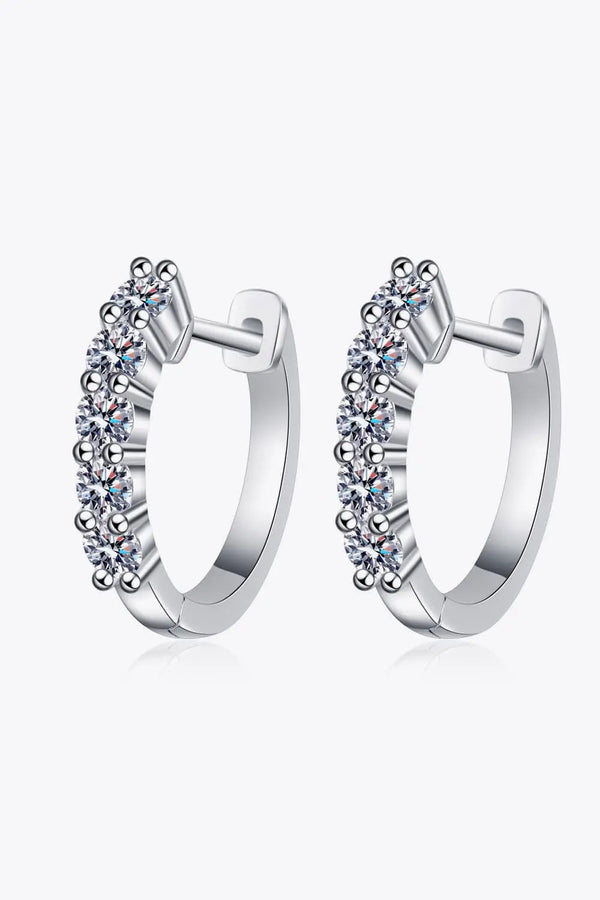 LOVCIA 1 Carat Moissanite Hoop Earrings