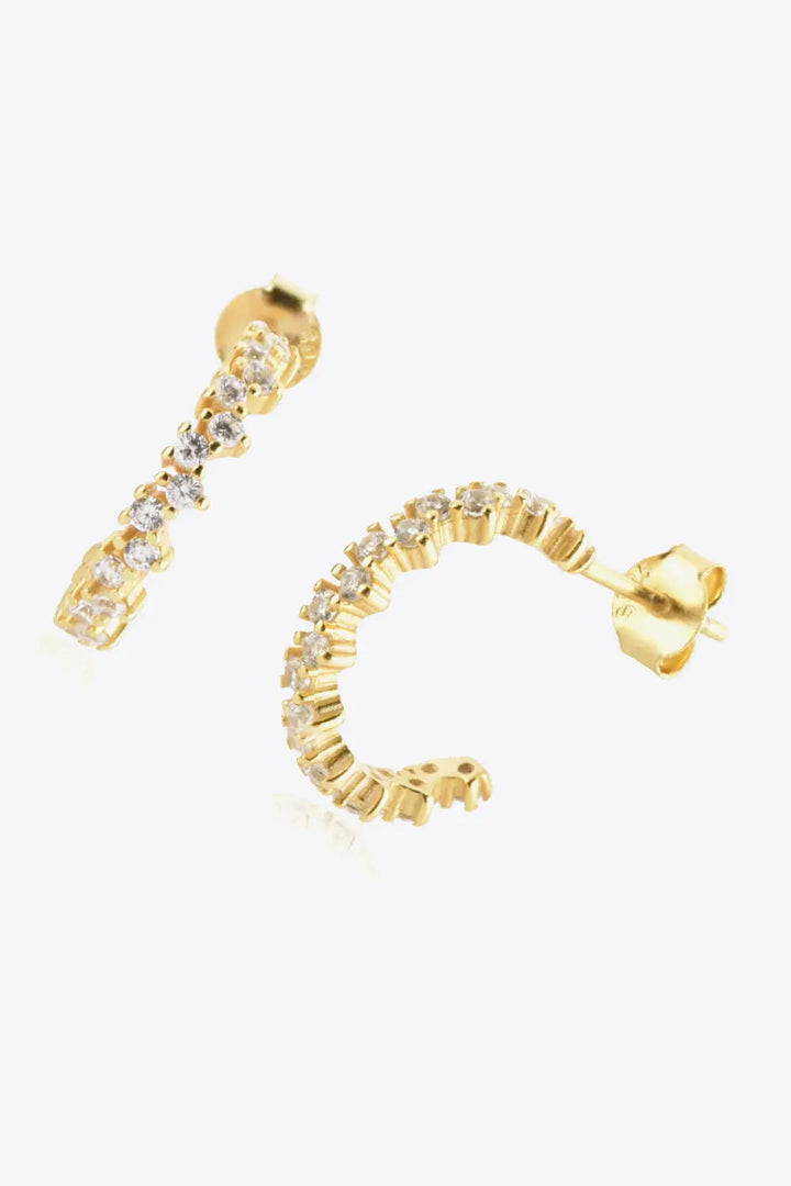 Inlaid Zircon C-Hoop Earrings LOVCIA