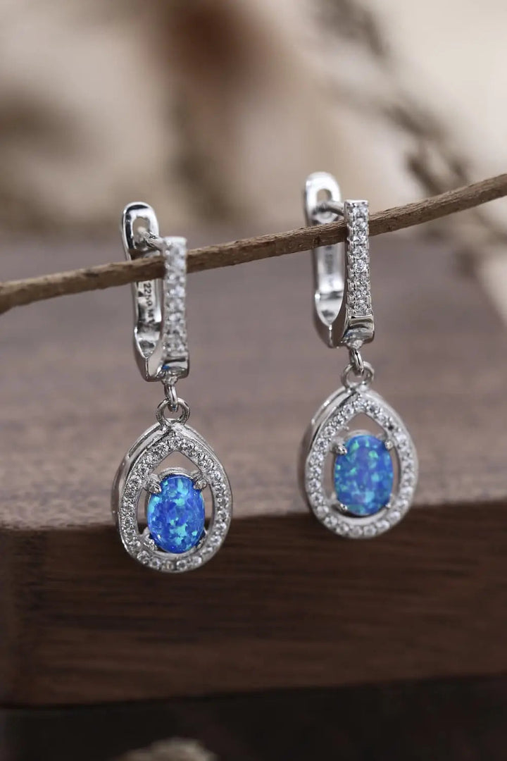 LOVCIA Opal Pear Shaped Drop Earrings