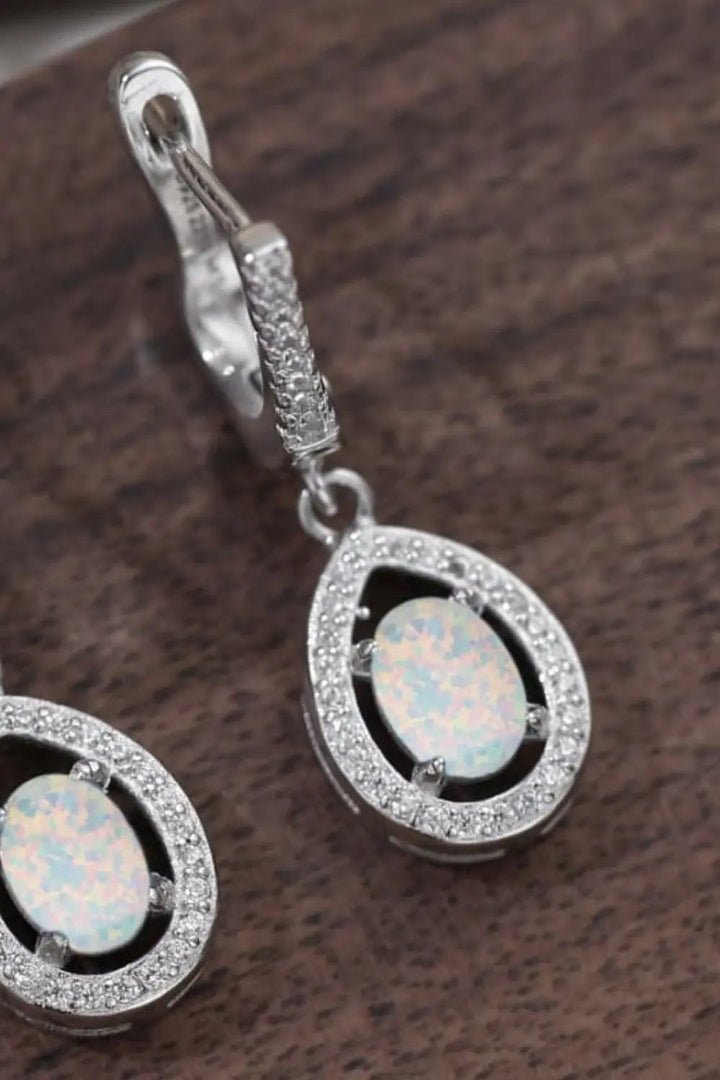 LOVCIA Opal Pear Shaped Drop Earrings