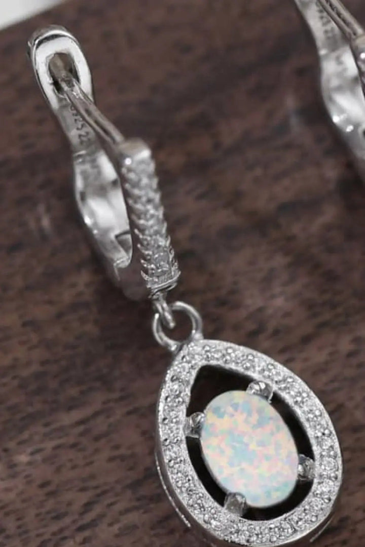 LOVCIA Opal Pear Shaped Drop Earrings