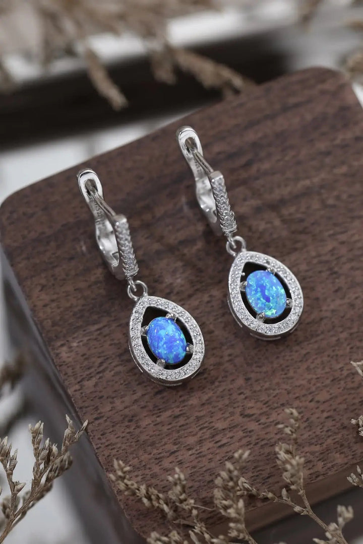 LOVCIA Opal Pear Shaped Drop Earrings