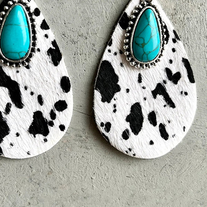 Artificial Turquoise Teardrop Earrings LOVCIA