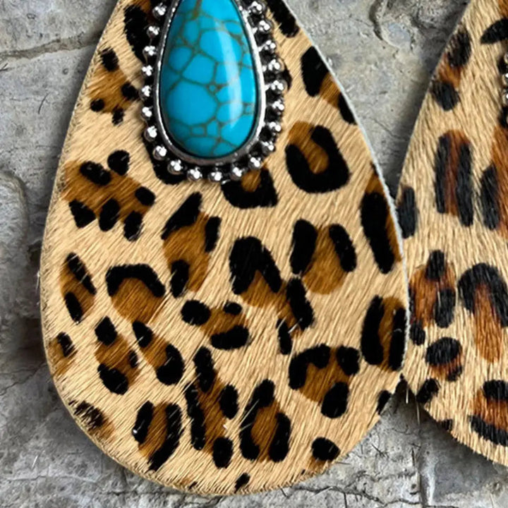 Artificial Turquoise Teardrop Earrings LOVCIA