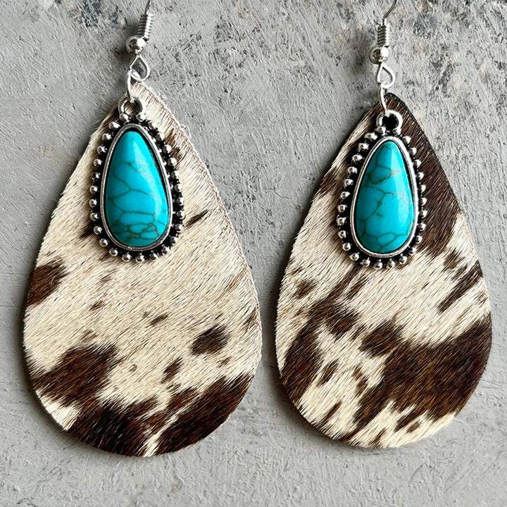 Artificial Turquoise Teardrop Earrings LOVCIA