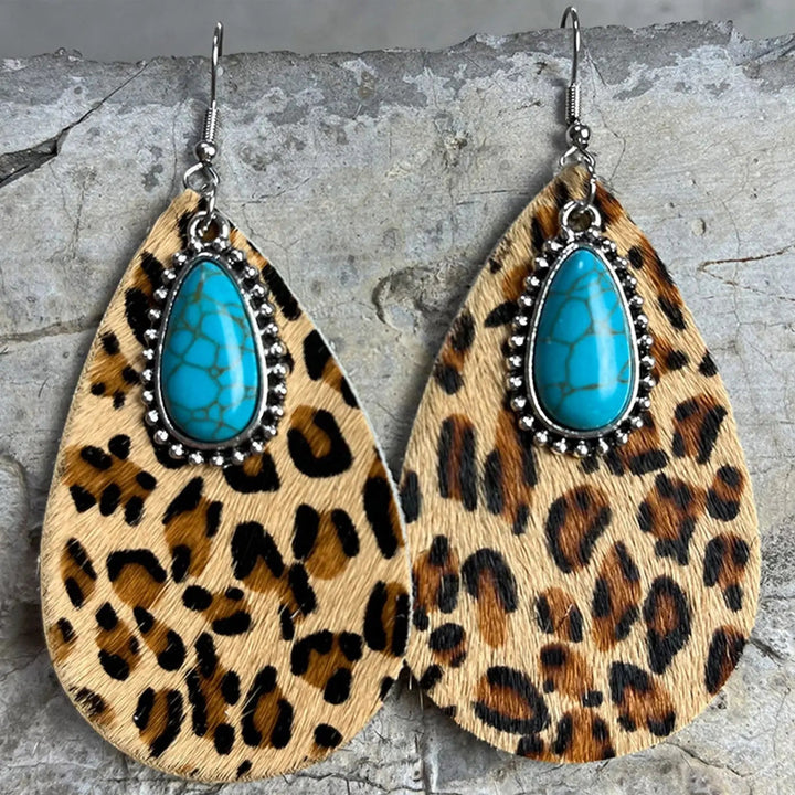 Artificial Turquoise Teardrop Earrings LOVCIA