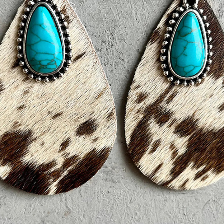 Artificial Turquoise Teardrop Earrings LOVCIA