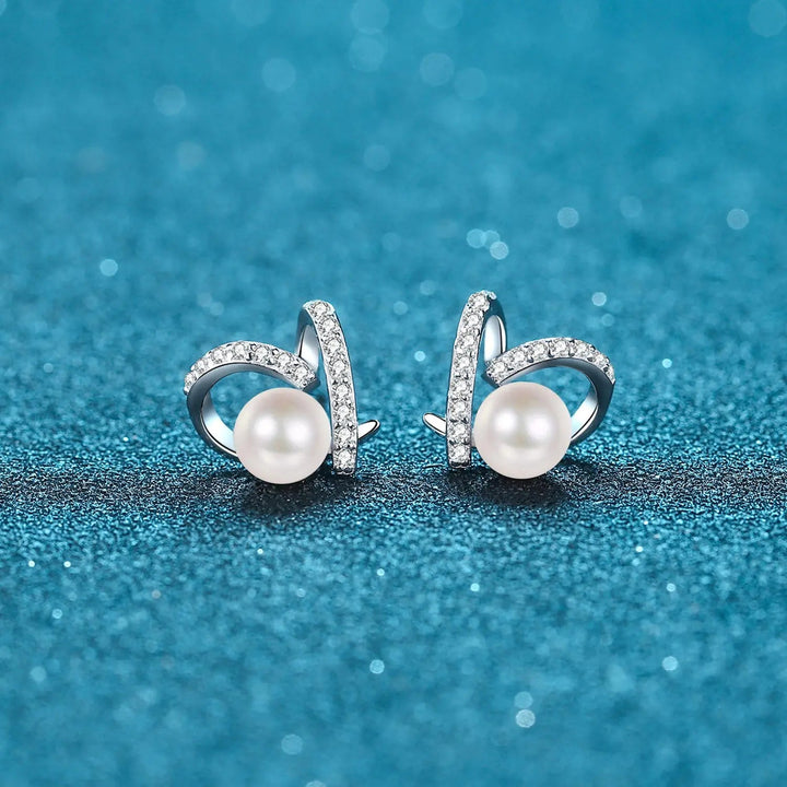 Natural Pearl Moissanite 925 Sterling Silver Earrings LOVCIA