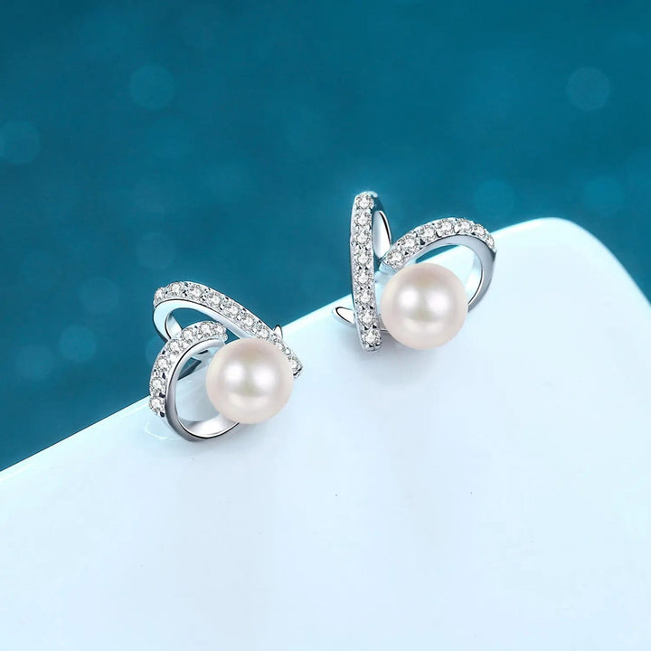 Natural Pearl Moissanite 925 Sterling Silver Earrings LOVCIA