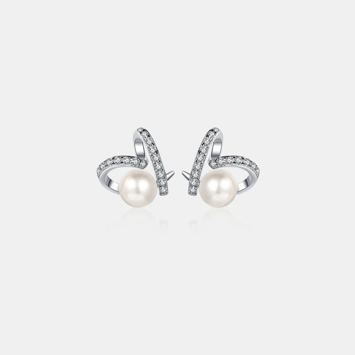 Natural Pearl Moissanite 925 Sterling Silver Earrings LOVCIA