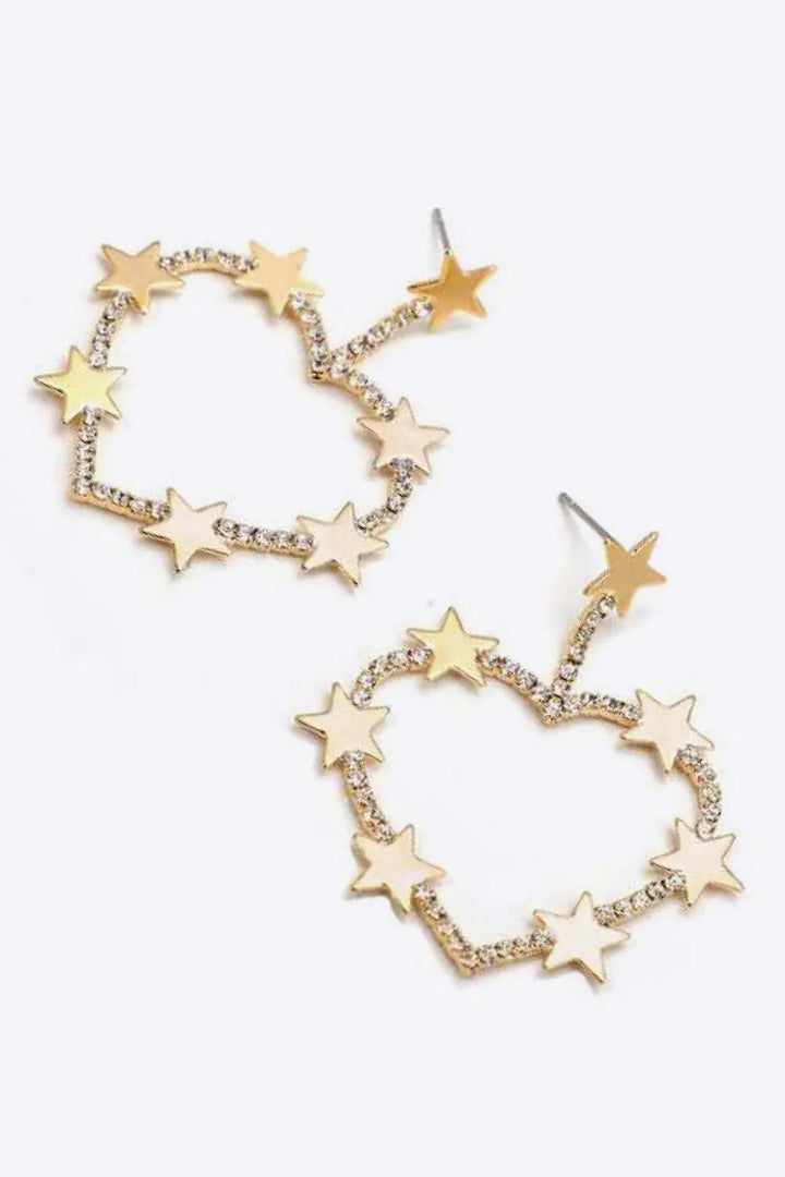 LOVCIA Star Zircon Heart-Shaped Earrings