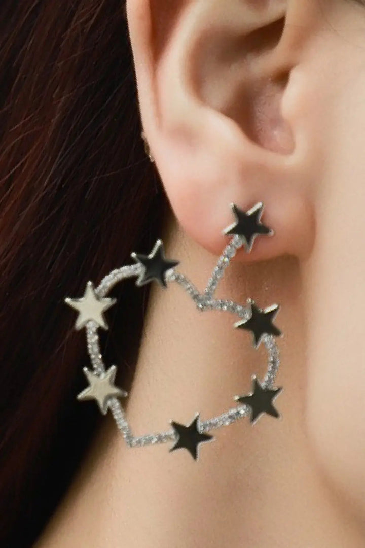 LOVCIA Star Zircon Heart-Shaped Earrings