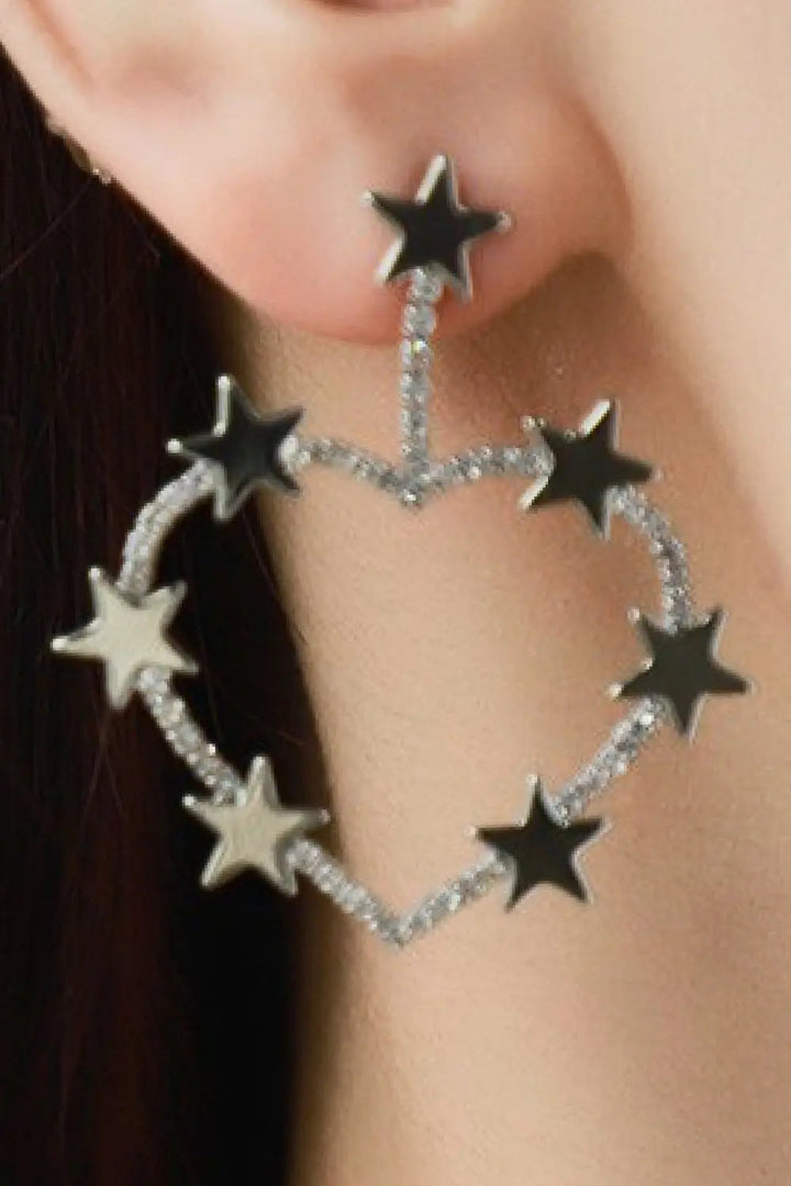 LOVCIA Star Zircon Heart-Shaped Earrings